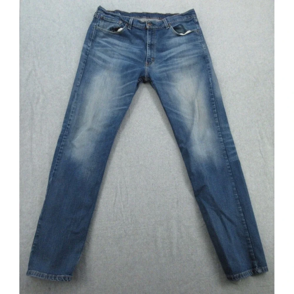 Levis Mens 505 Regular Fit Blue Medium Wash Straight Leg Jeans 38x34